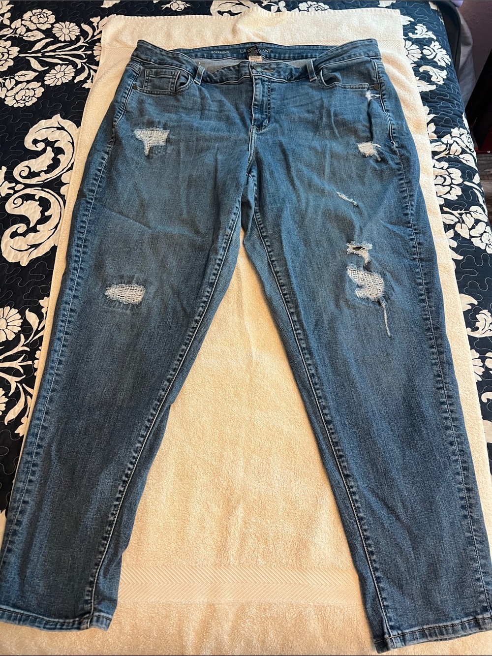 Distressed Women's Blue Jeans